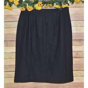 Vintage Prophesy Womens Black Wool Midi Pencil Skirt Size 20W Career Academia
